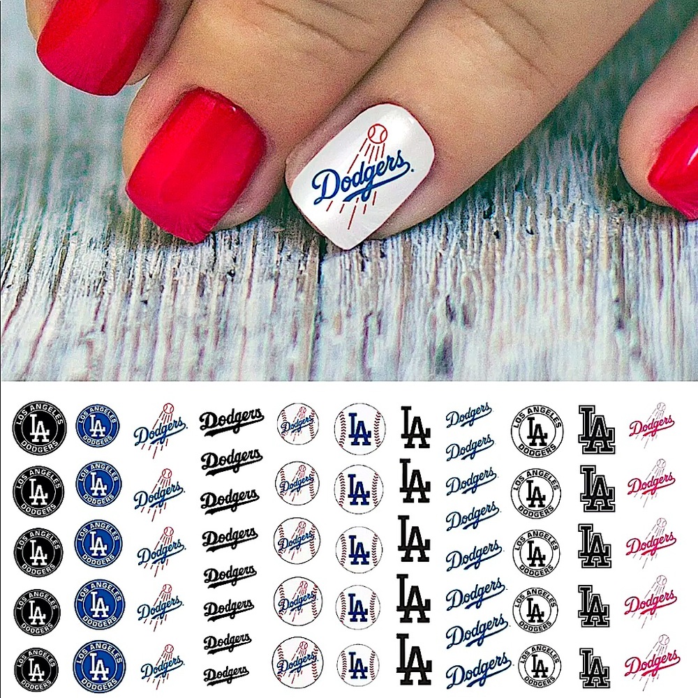 Dodgers Nail Decals 💌BO/GO$6 ⚾️ Los Angeles Dodgers Water Transfer Nail Decals